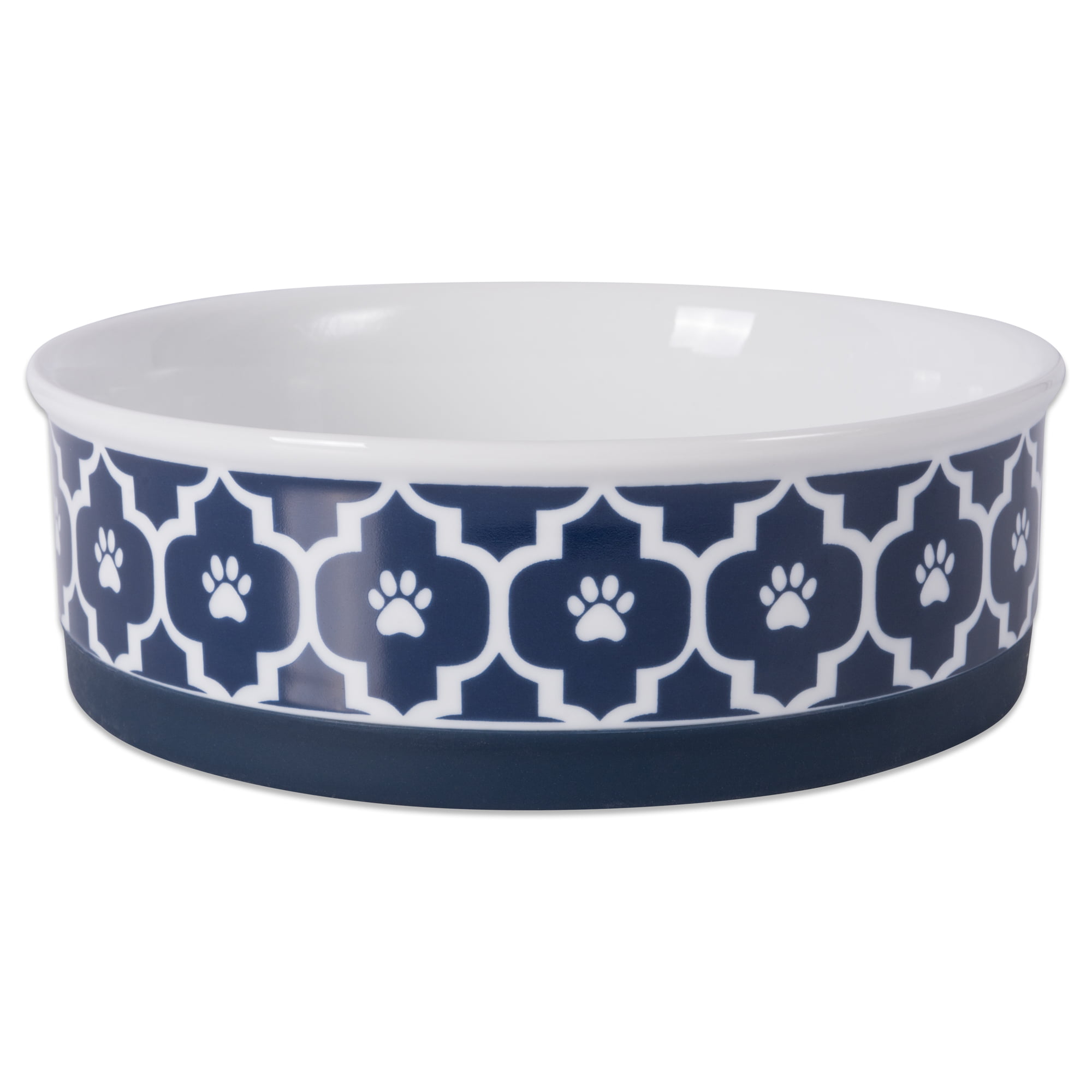 Picture of Design Imports CAMZ37259 7.5 x 2.4 in. Lattice Pet Bowl, Nautical Blue - Large