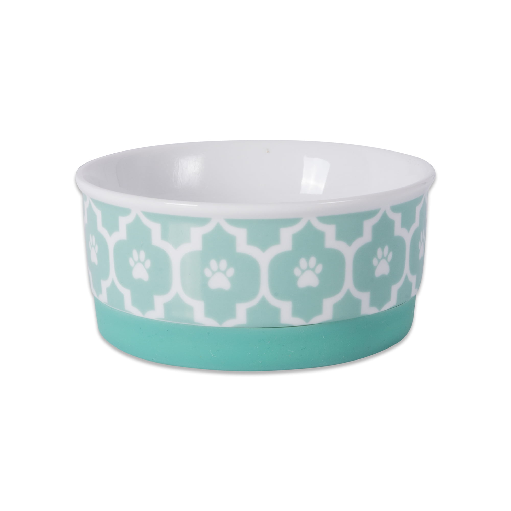 Picture of Design Imports CAMZ37260 4.25 x 2 in. Lattice Pet Bowl, Aqua - Small