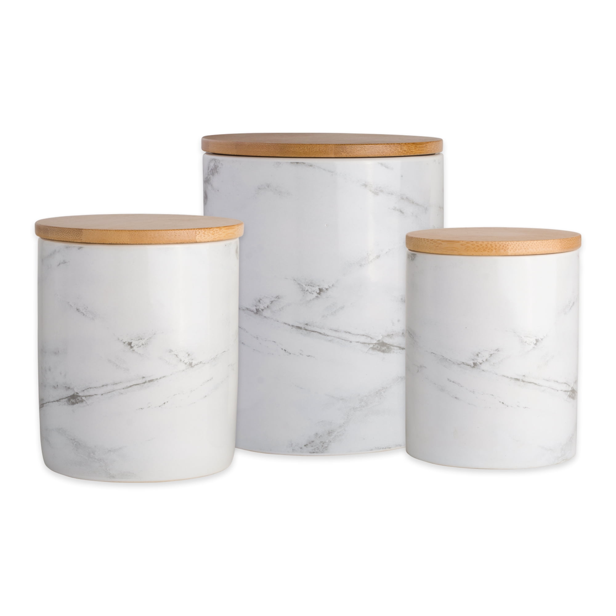Picture of Design Imports CAMZ38970 White Marble Ceramic Canister - Set of 3