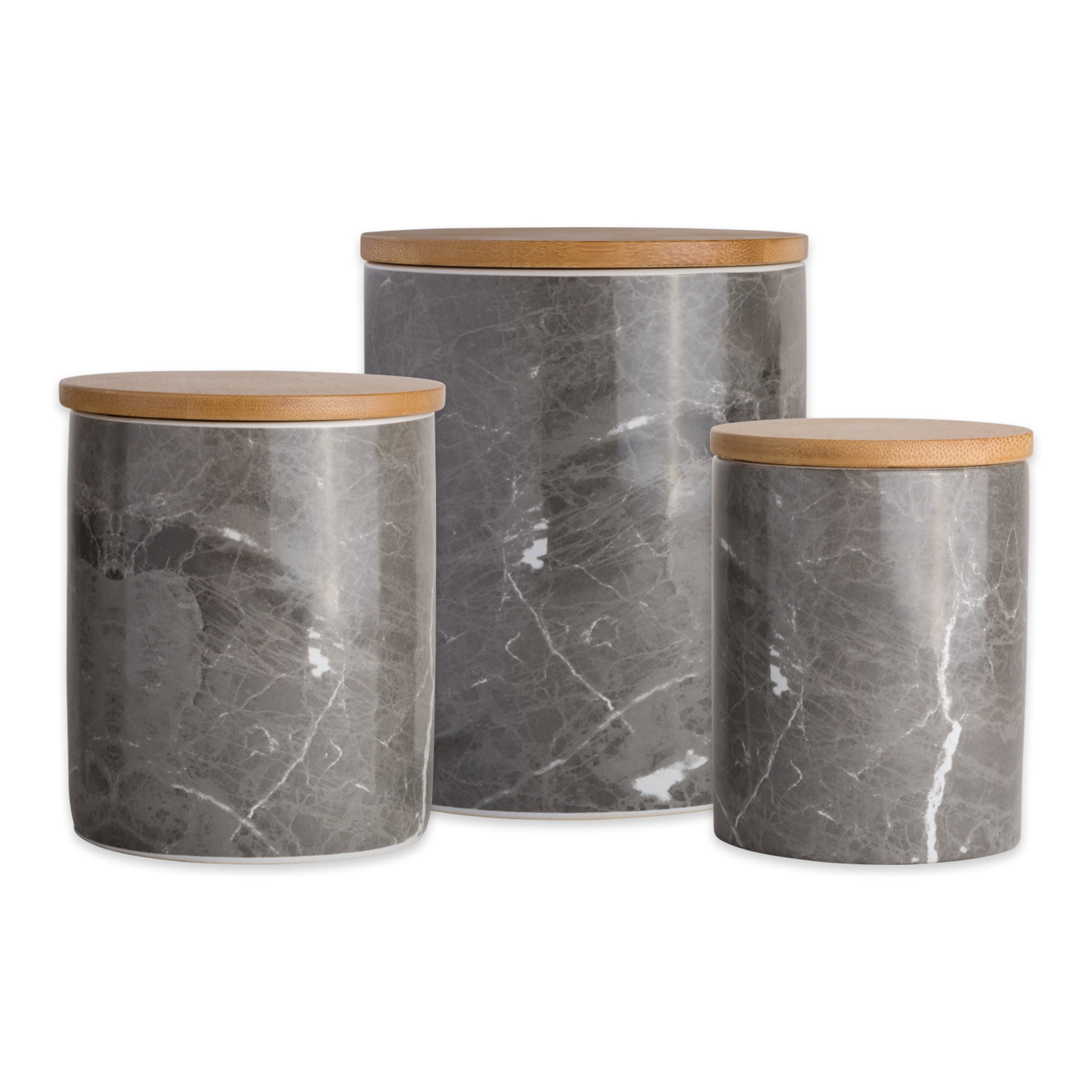Picture of Design Imports CAMZ38971 Black Marble Ceramic Canister - Set of 3