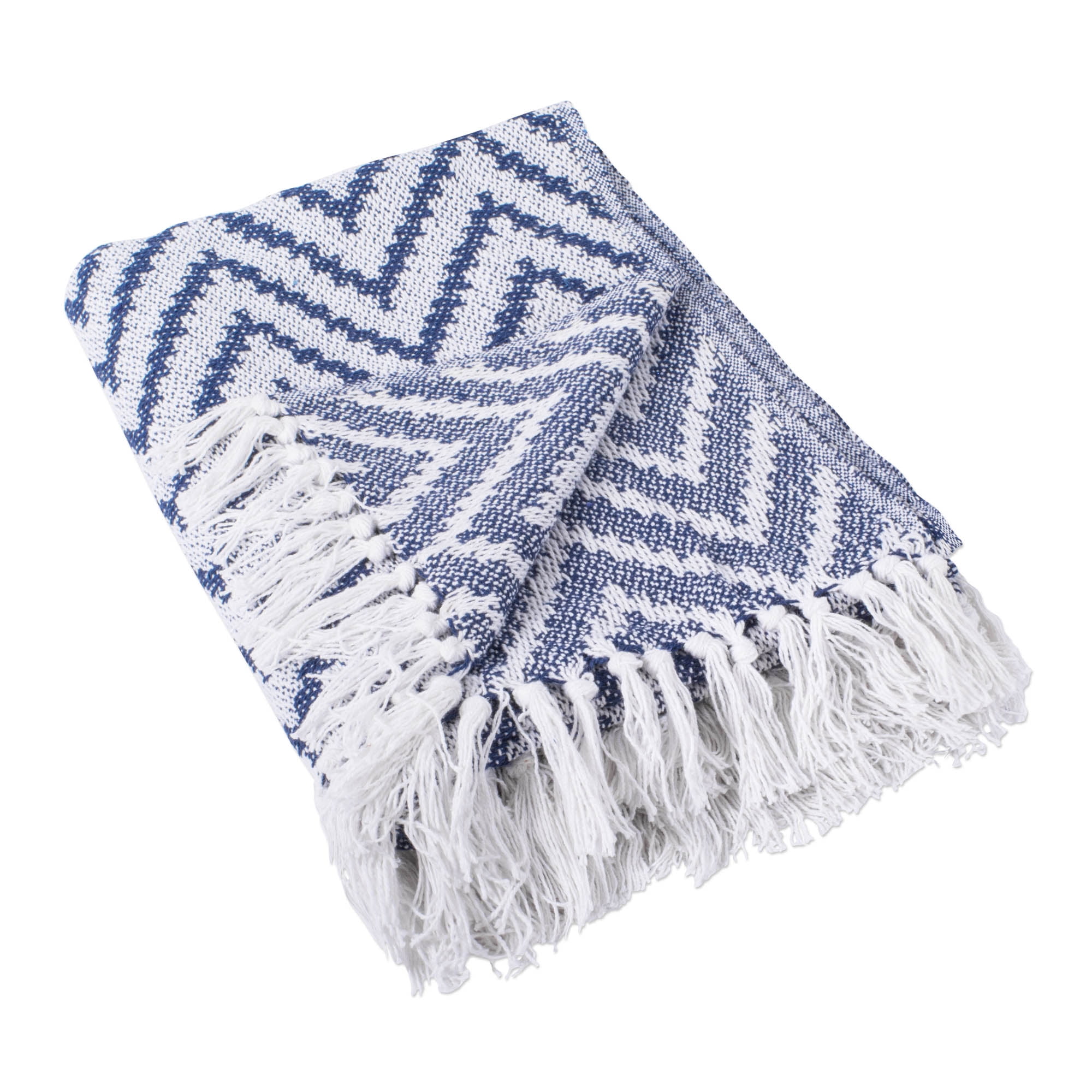 Design Imports CAMZ37995 Nautical Blue Large Chevron Blanket Throw From Midwest Design Imports IBT Shop