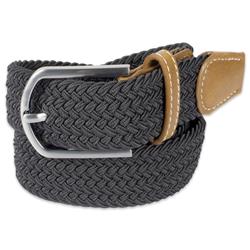 Picture of Design Imports Z01503 Men Braided Elastic Woven Belt&#44; Dark Grey - Small