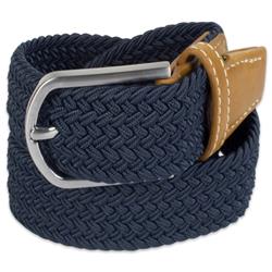 Picture of Design Imports Z01510 Men Braided Elastic Woven Belt&#44; Navy - Medium