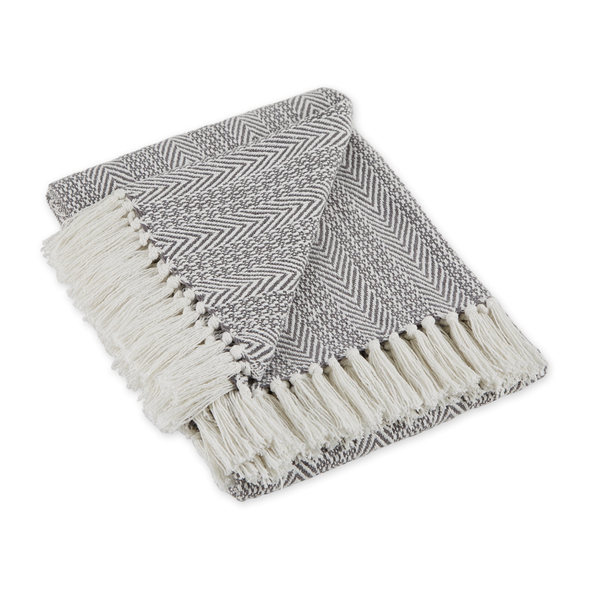 Design Imports CAMZ38154 Grey Herringbone Stripe Blanket Throw