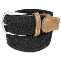 Picture of Design Imports Z01522 Men Braided Elastic Woven Belt&#44; Black - Medium