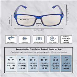 Picture of Design Imports Z01603-FNSKU Computer Reading Glasses&#44; Blue - Power 4.0