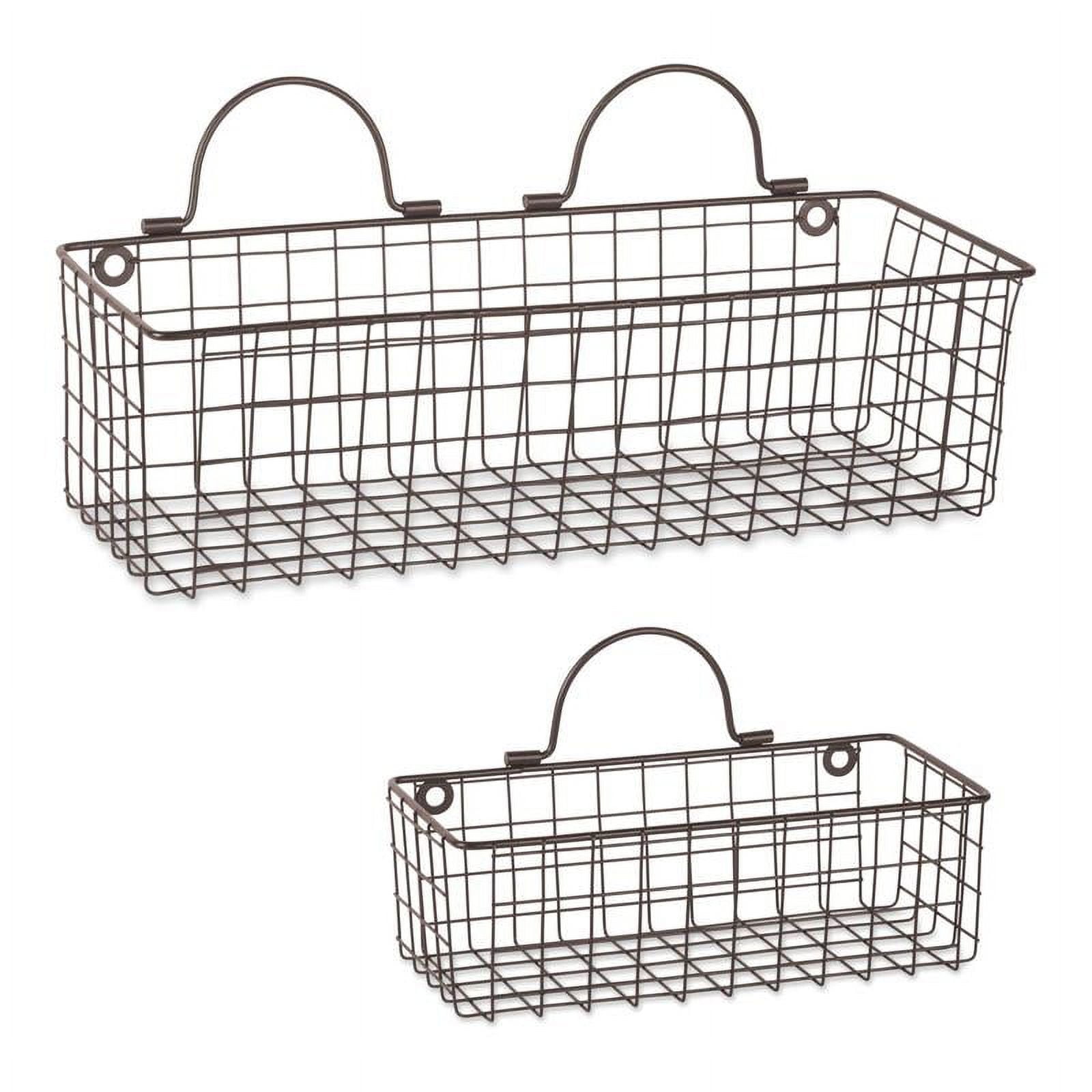 Picture of Design Imports Z01657 Assorted Rustic Bronze Wire Wall Basket - Set of 2