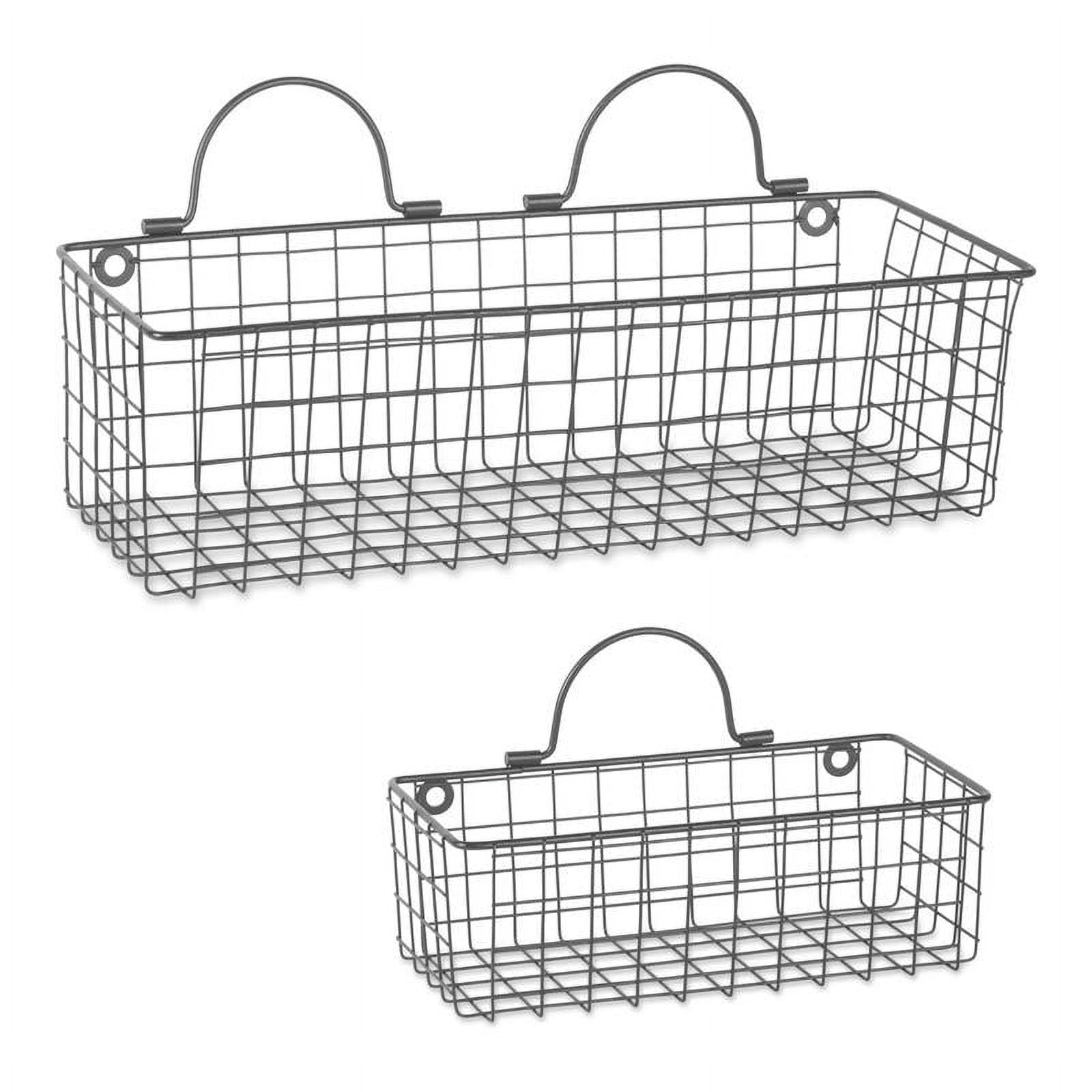Picture of Design Imports Z01658 Assorted Grey Wire Wall Basket - Set of 2