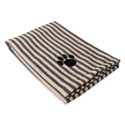 Picture of Design Imports CAMZ36572 Brown Stripe Embroidered Paw Pet Towel