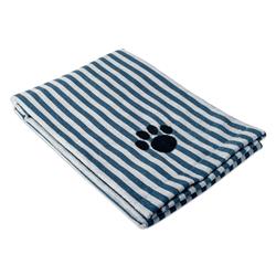 Picture of Design Imports CAMZ36575 Navy Stripe Embroidered Paw Pet Towel