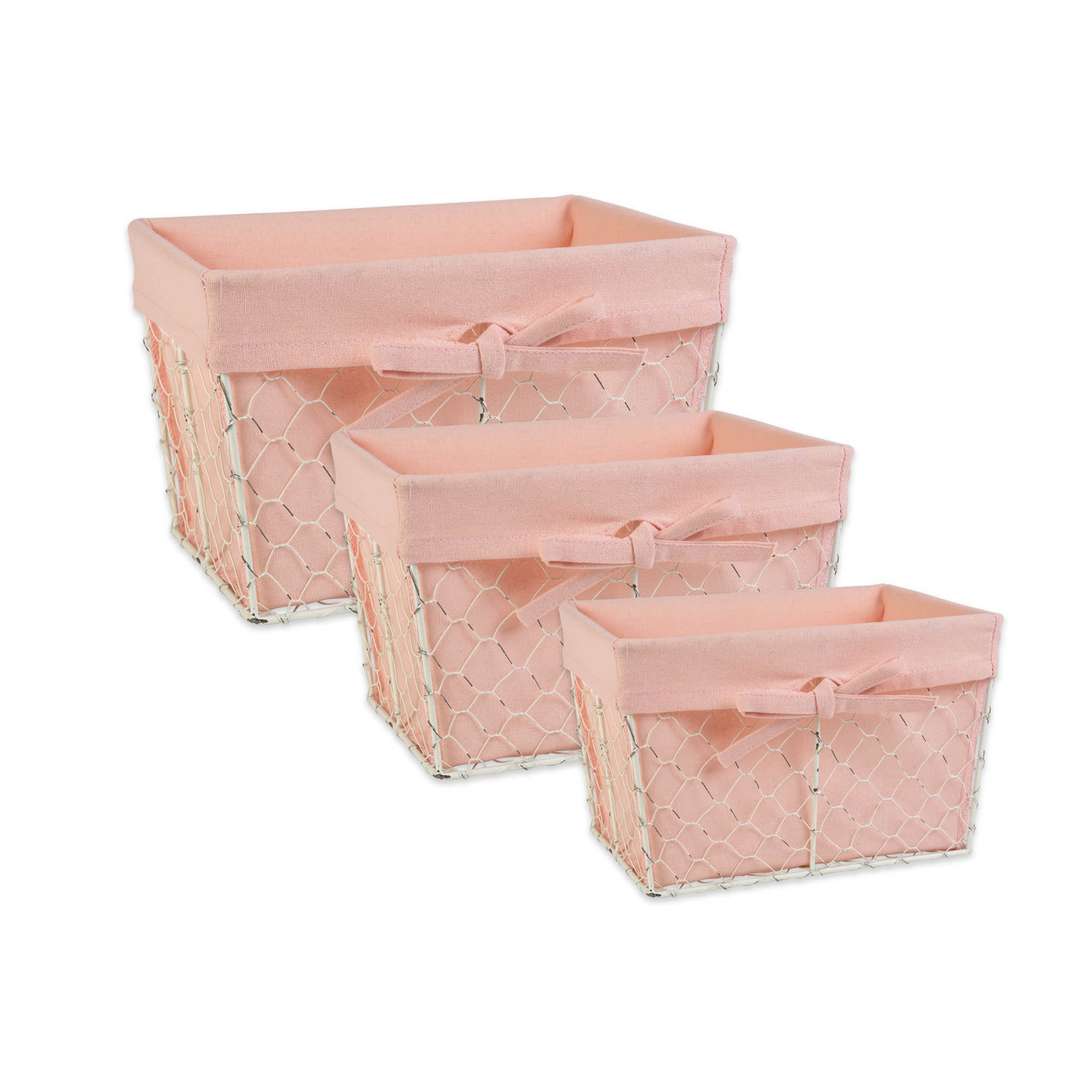 Picture of Design Imports Z01918 Assorted Antique White Chicken Wire Blush Liner - Set of 3
