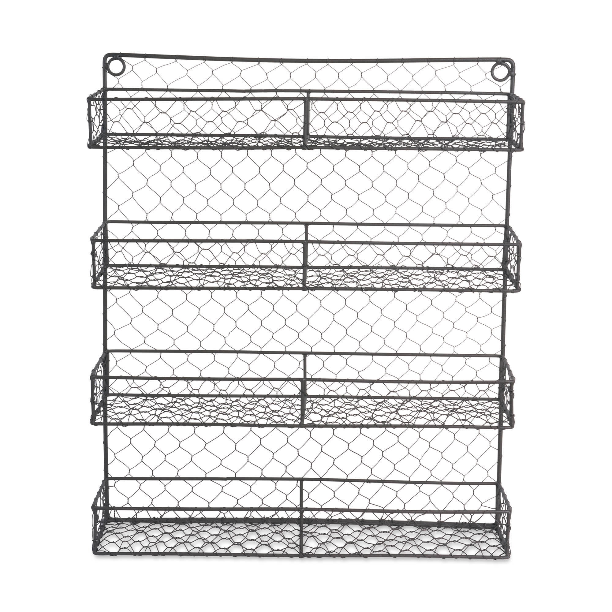 Picture of Design Imports Z01920 Double Wide 4 Row Chicken Wire Spice Rack