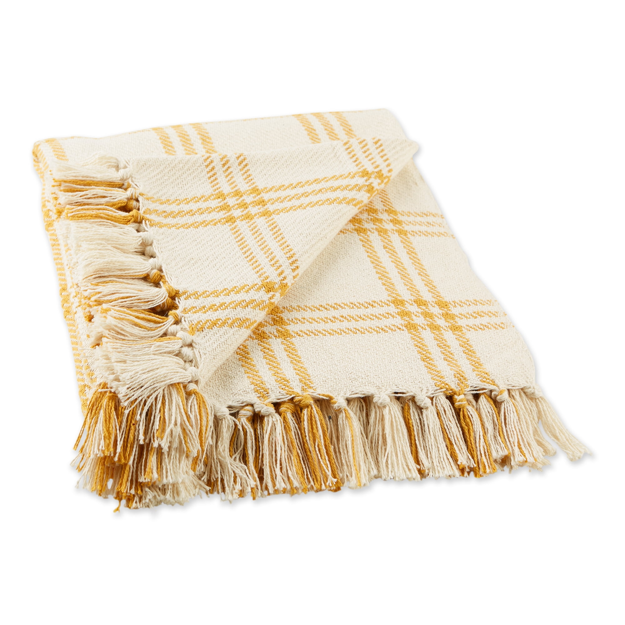 Picture of Design Imports CAMZ12210 Honey Gold Modern Farmhouse Plaid Throw - 50 x 60 in.