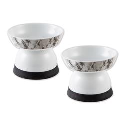 Picture of Design Imports CAMZ12618 5.3 x 4.5 in. Raised Marble Bone Dry Pet Large Bowl - Set of 2