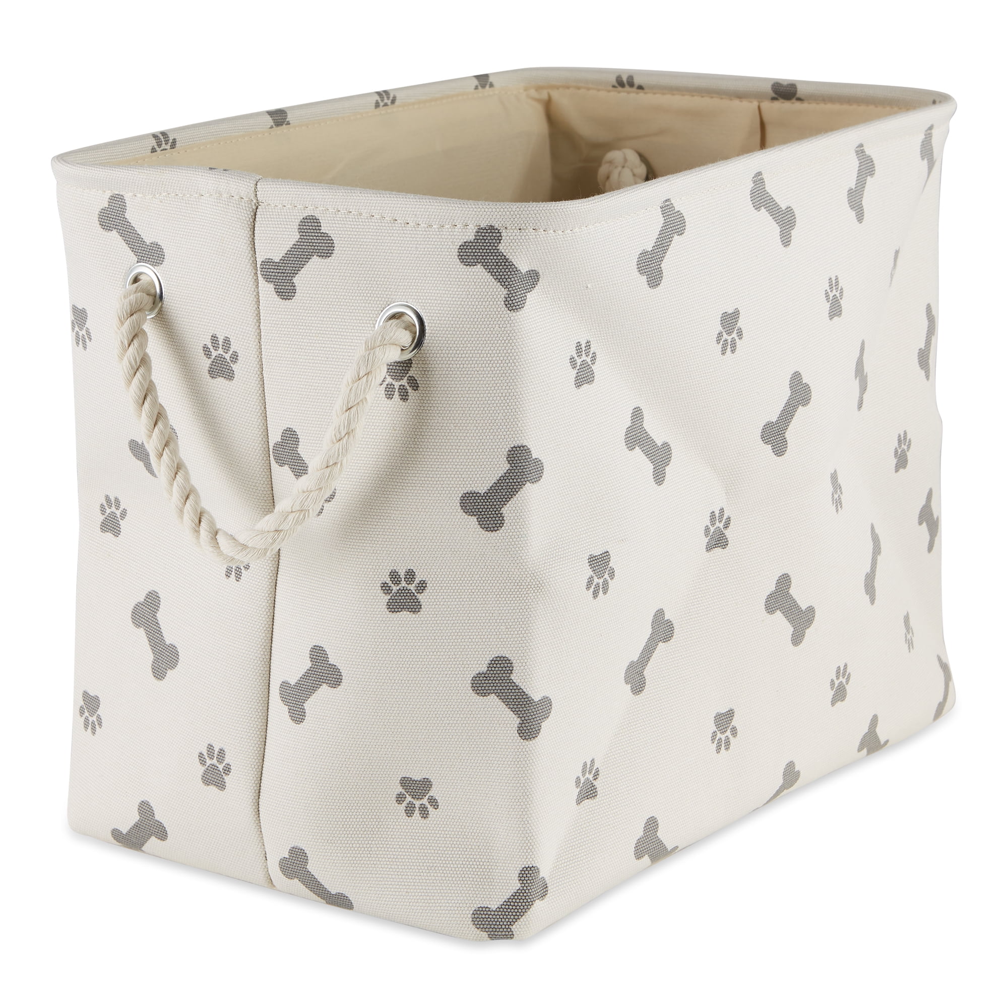 Picture of Design Imports CAMZ12452 Paw & Bone Rectangle Polyester Pet Bin&#44; Gray - Large