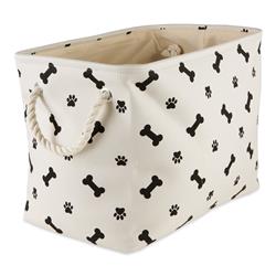 Picture of Design Imports CAMZ12462 Paw & Bone Rectangle Polyester Pet Bin&#44; Black - Large