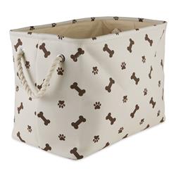 Picture of Design Imports CAMZ12464 Paw & Bone Rectangle Polyester Pet Bin&#44; Dark Brown - Small