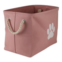 Picture of Design Imports CAMZ12480 Paw Rectangle Polyester Pet Bin&#44; Rose - Small