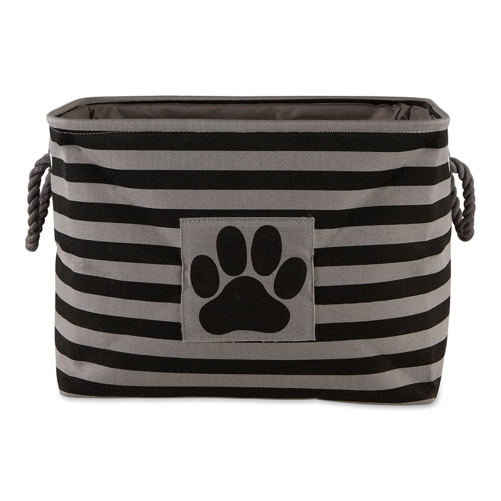 Picture of Design Imports CAMZ12491 14 x 8 x 9 in. Bone Dry Polyester Rectangle Pet Bin - Stripe with Paw Patch&#44; Black - Small