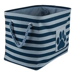 Picture of Design Imports CAMZ12509 14 x 8 x 9 in. Bone Dry Polyester Rectangle Pet Bin - Stripe with Paw Patch&#44; Dark Navy - Small