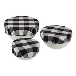 Picture of Design Imports CAMZ12622 Buffalo Check Woven Dish Cover&#44; Assistant Black - Set of 3