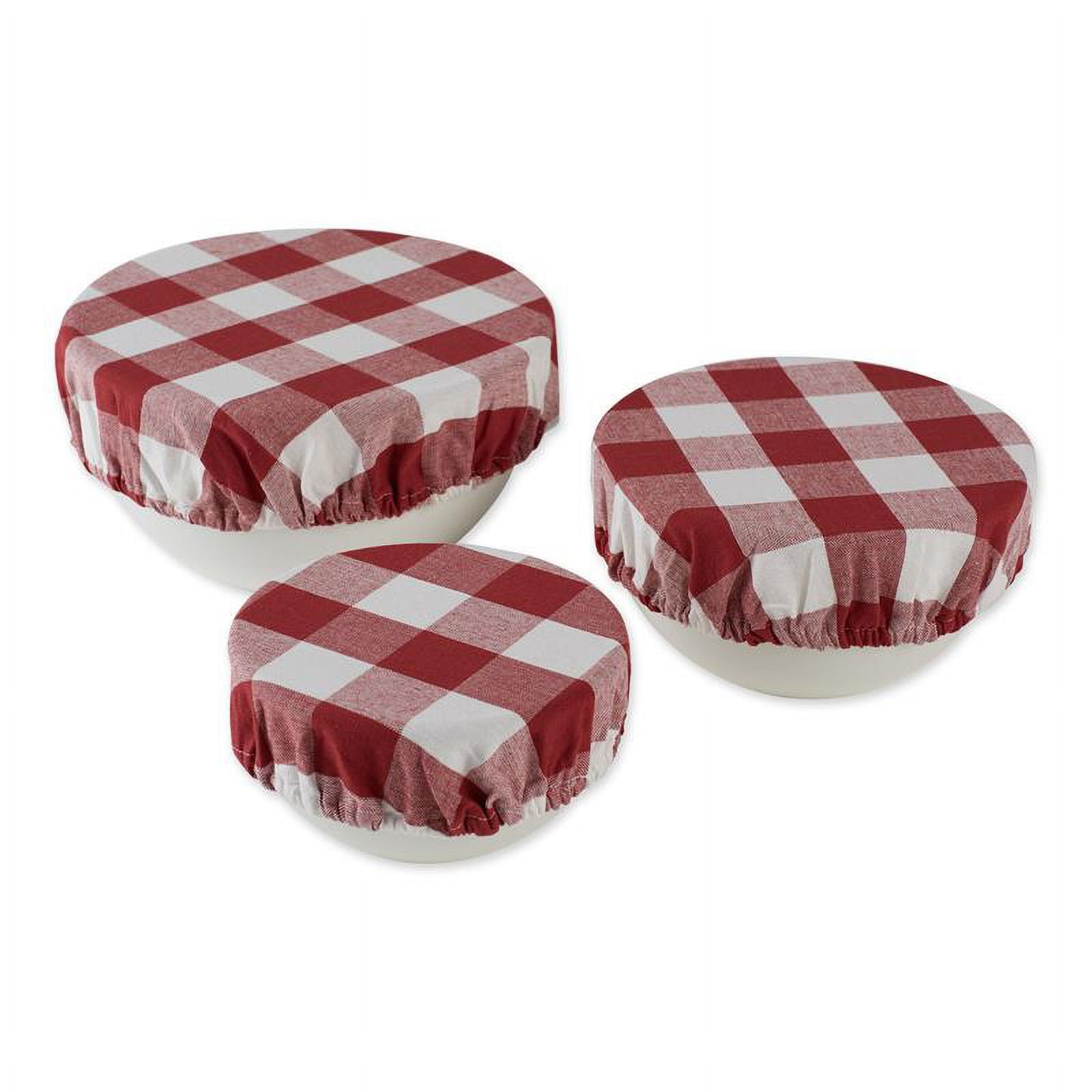 Picture of Design Imports CAMZ12626 Buffalo Check Woven Dish Cover&#44;Assistant Barn Red - Set of 3