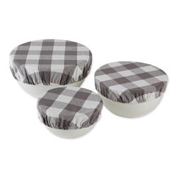 Picture of Design Imports CAMZ12630 Buffalo Check Woven Dish Cover&#44; Assistant Gray - Set of 3