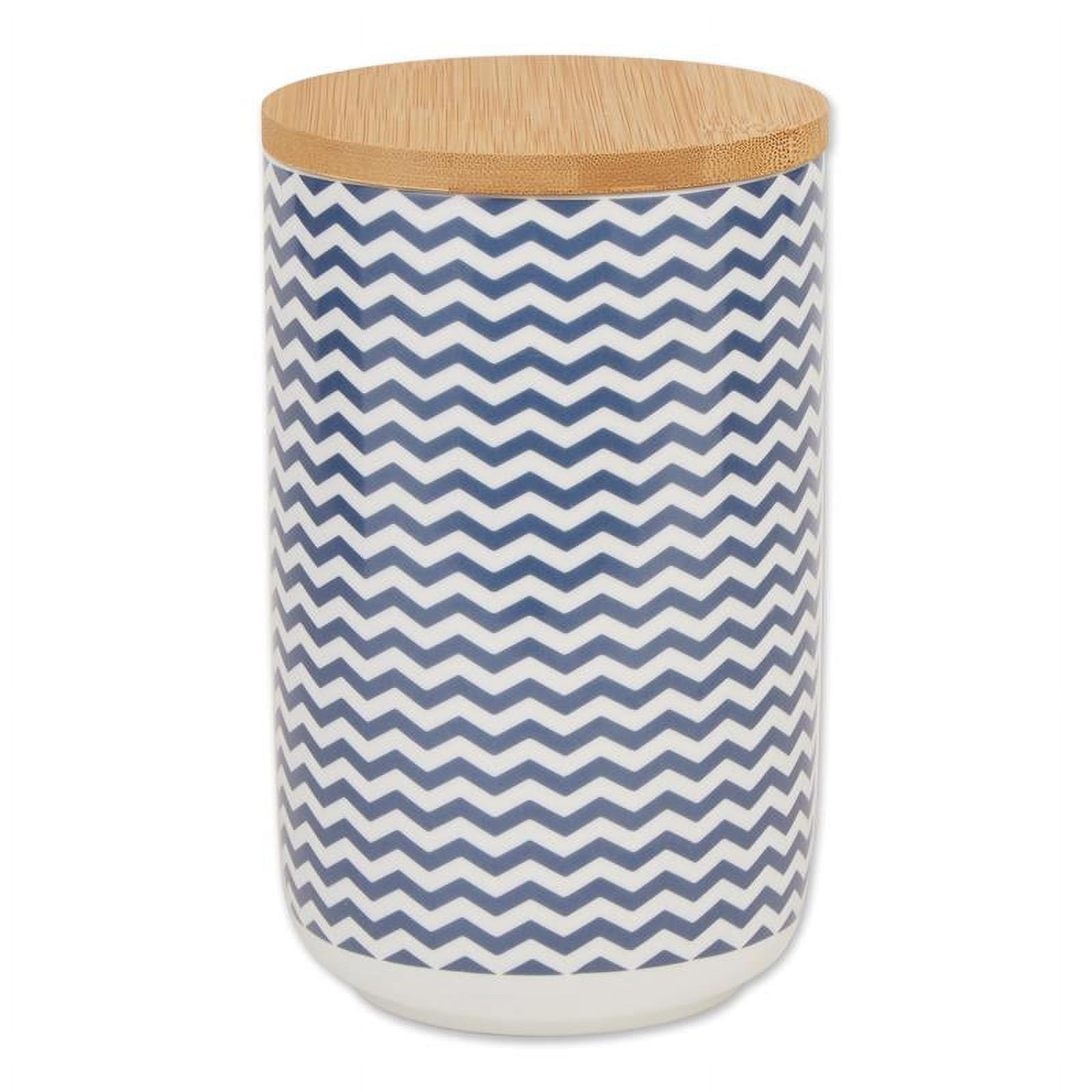 Picture of Design Imports CAMZ14110 Ceramic Treat Canister&#44; French Blue Chevron