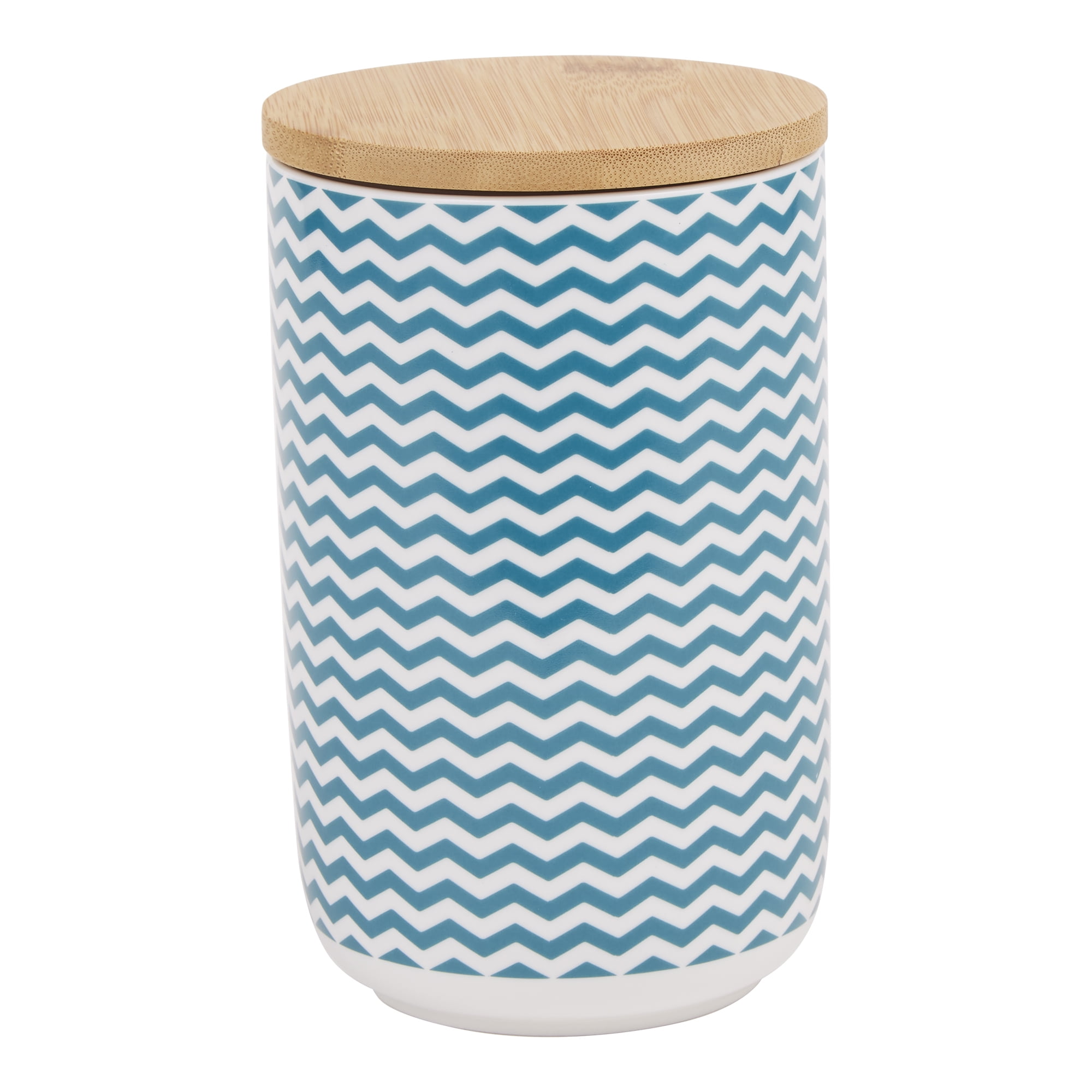 Picture of Design Imports CAMZ14118 Ceramic Treat Canister&#44; Teal Chevron