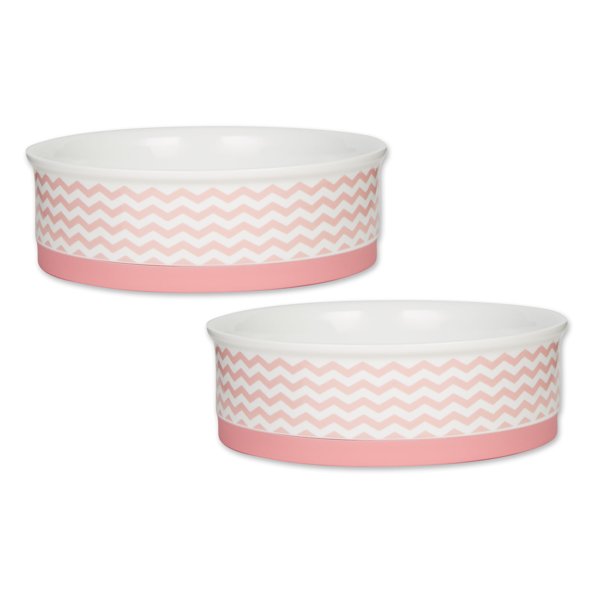 Picture of Design Imports CAMZ14121 7.5 x 2.4 in. Chevron Pet Bowl&#44; Pink - Large - Set of 2