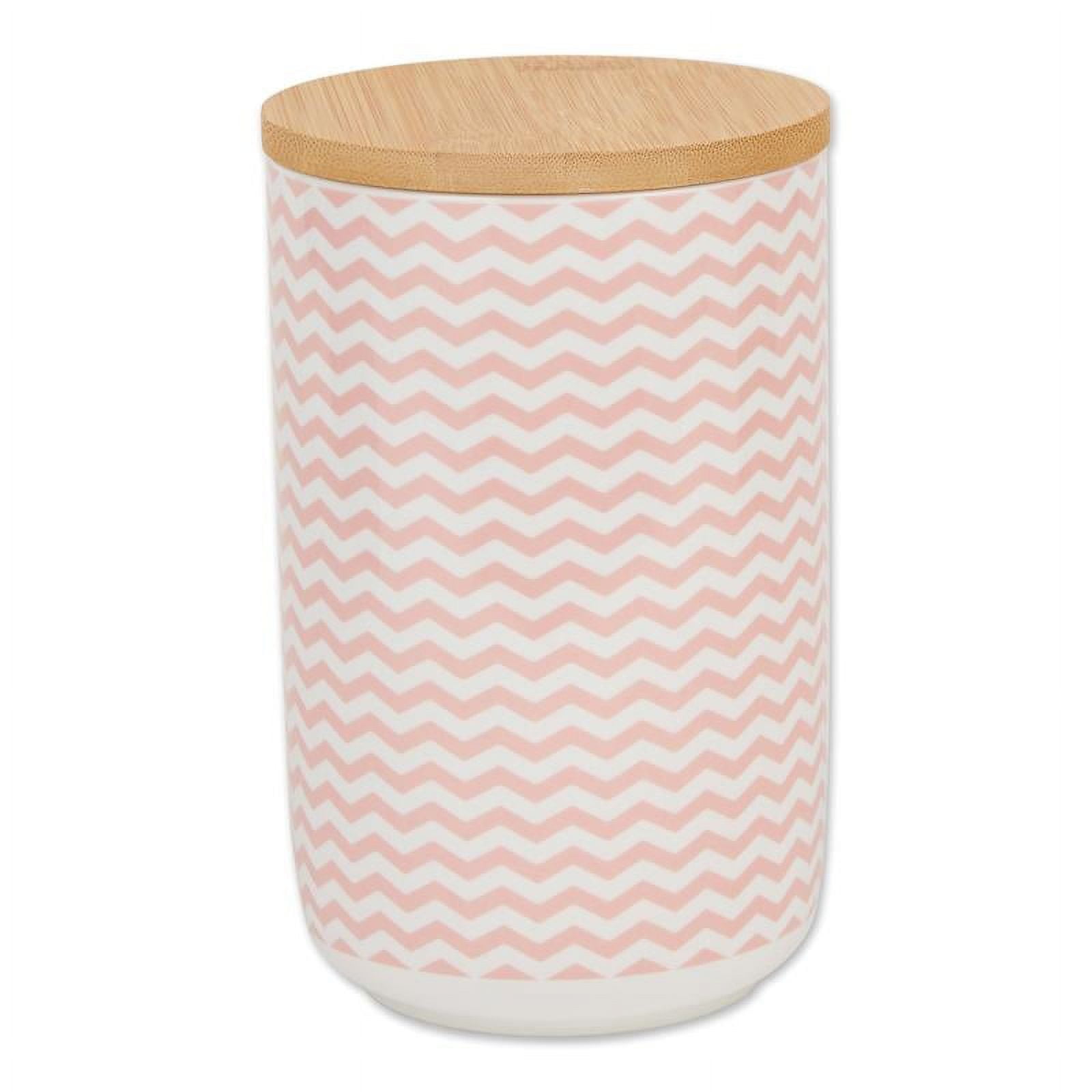 Picture of Design Imports CAMZ14122 Ceramic Treat Canister&#44; Pink Chevron
