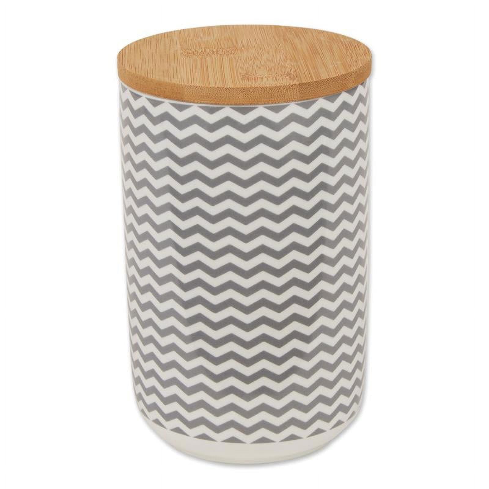 Picture of Design Imports CAMZ14126 Ceramic Treat Canister&#44; Gray Chevron