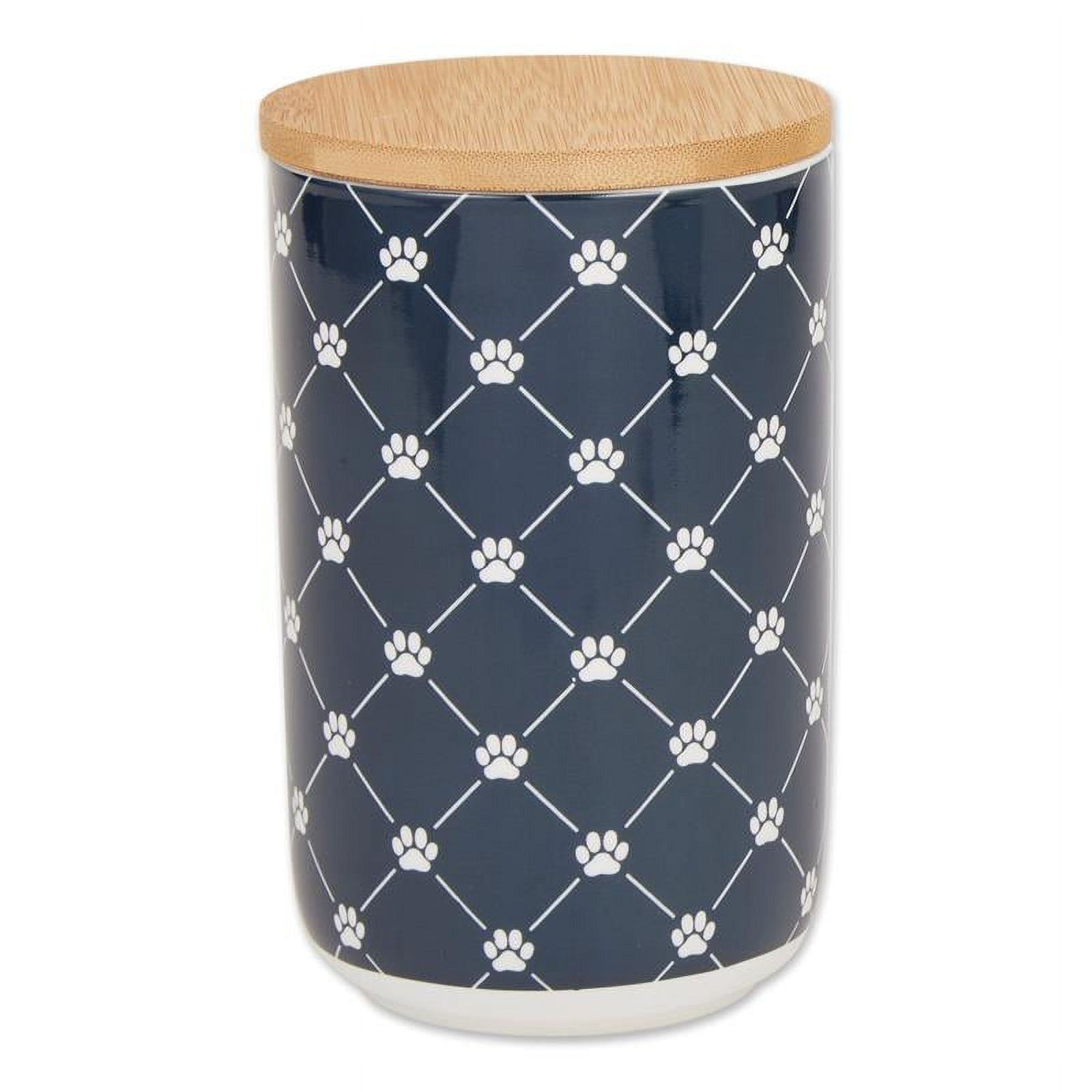 Picture of Design Imports CAMZ14147 Trellis Paw Ceramic Treat Canister&#44; Navy