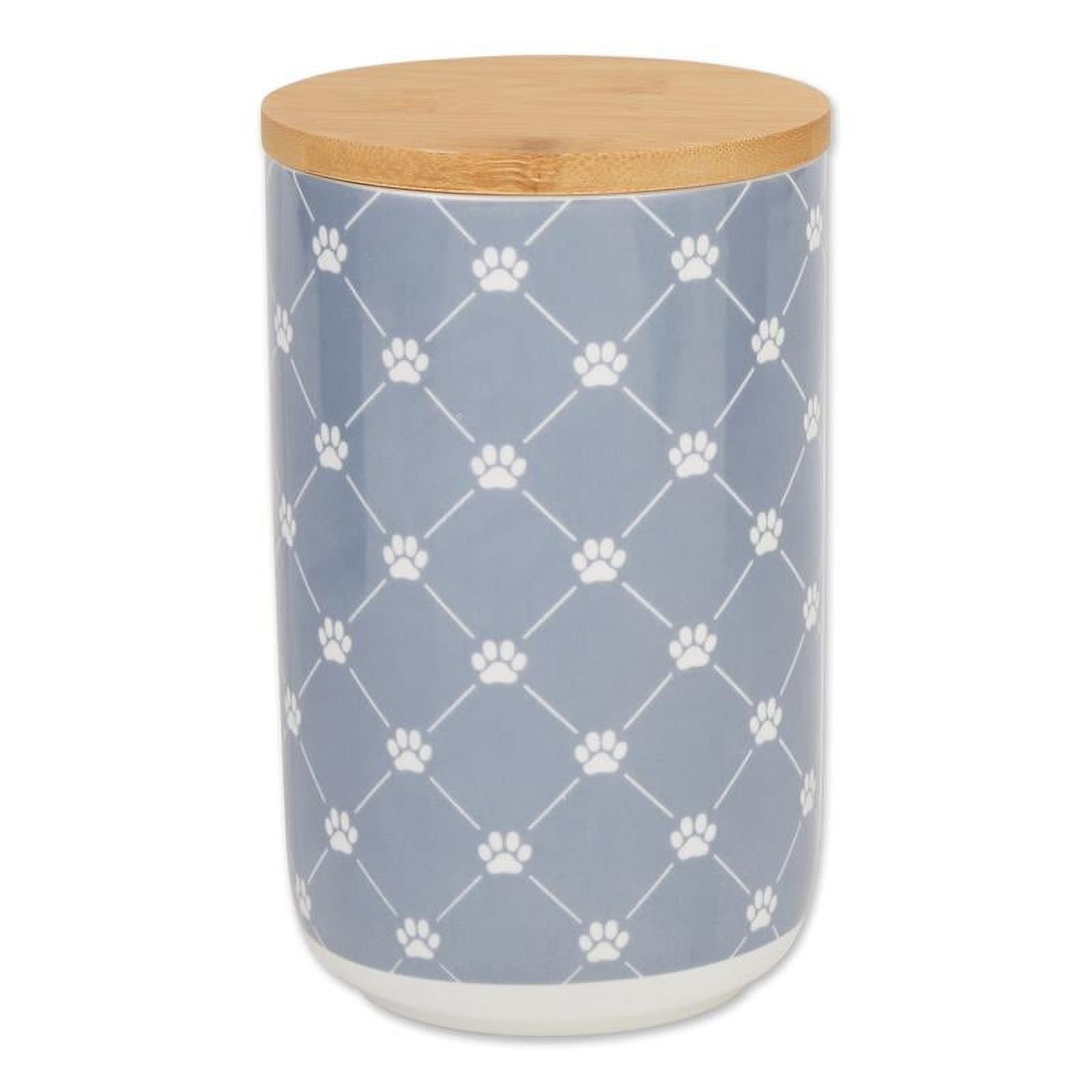 Picture of Design Imports CAMZ14159 Trellis Paw Ceramic Treat Canister&#44; Stonewash Blue