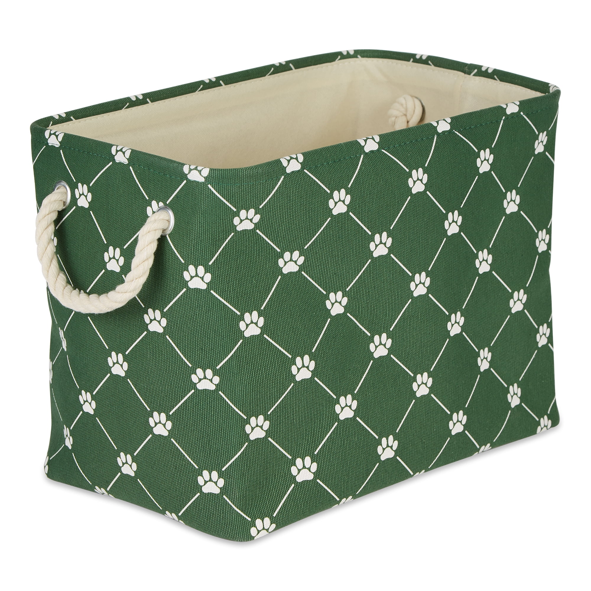 Picture of Design Imports CAMZ14235 Polyester Trellis Paw Rectangle Pet Bin, Hunter Green