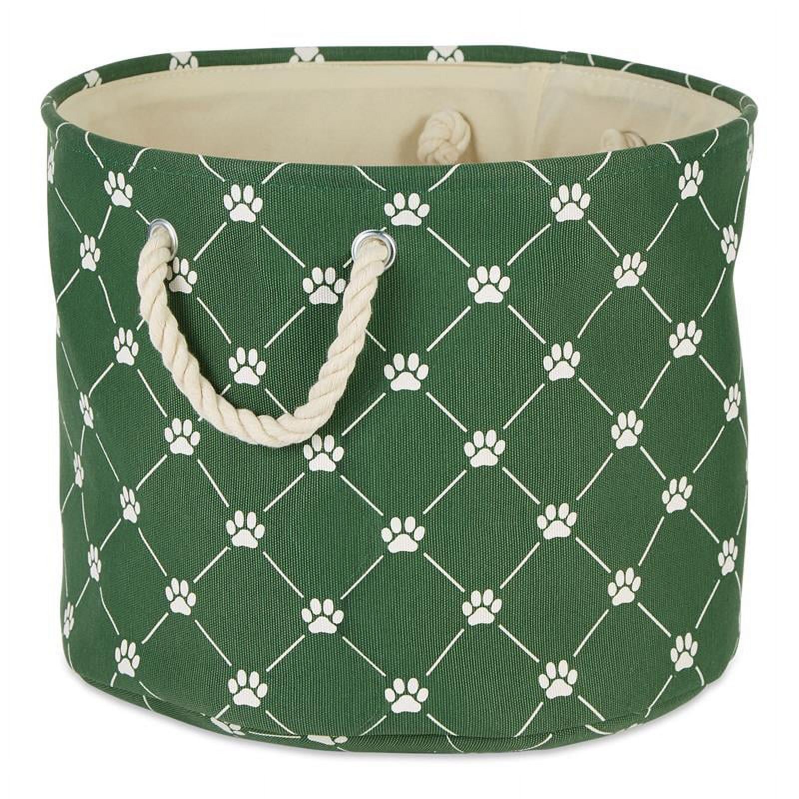 Picture of Design Imports CAMZ14240 Polyester Trellis Paw Round Pet Bin, Hunter Green