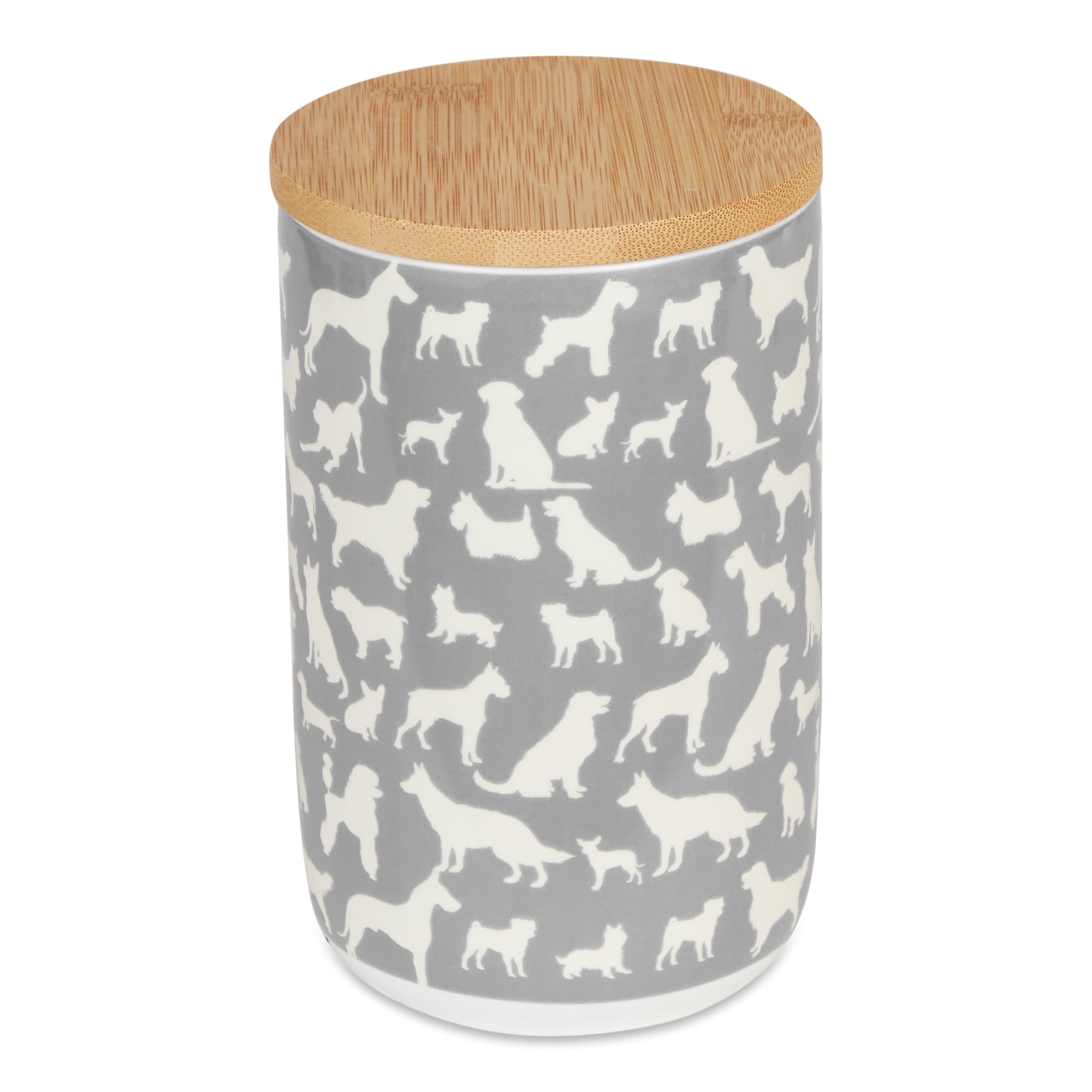 Picture of Design Imports CAMZ14402 Dog Show Ceramic Treat Canister, Grey