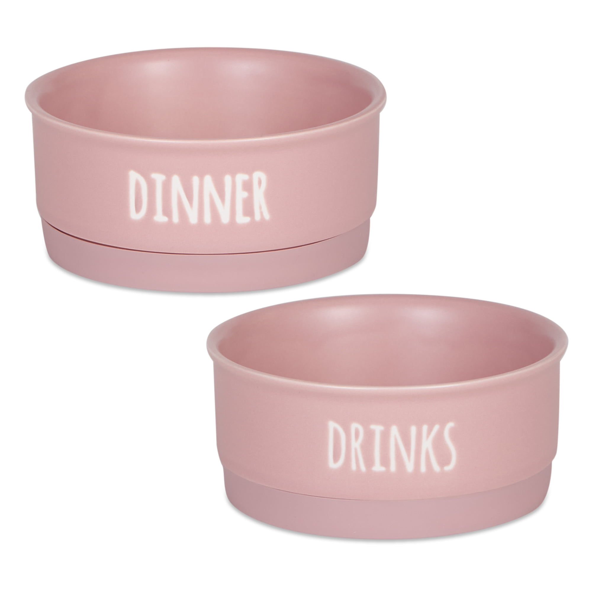 Picture of Design Imports CAMZ14447 Dinner & Drinks Pale Mauve Pet Bowl&#44; Small - Set of 2
