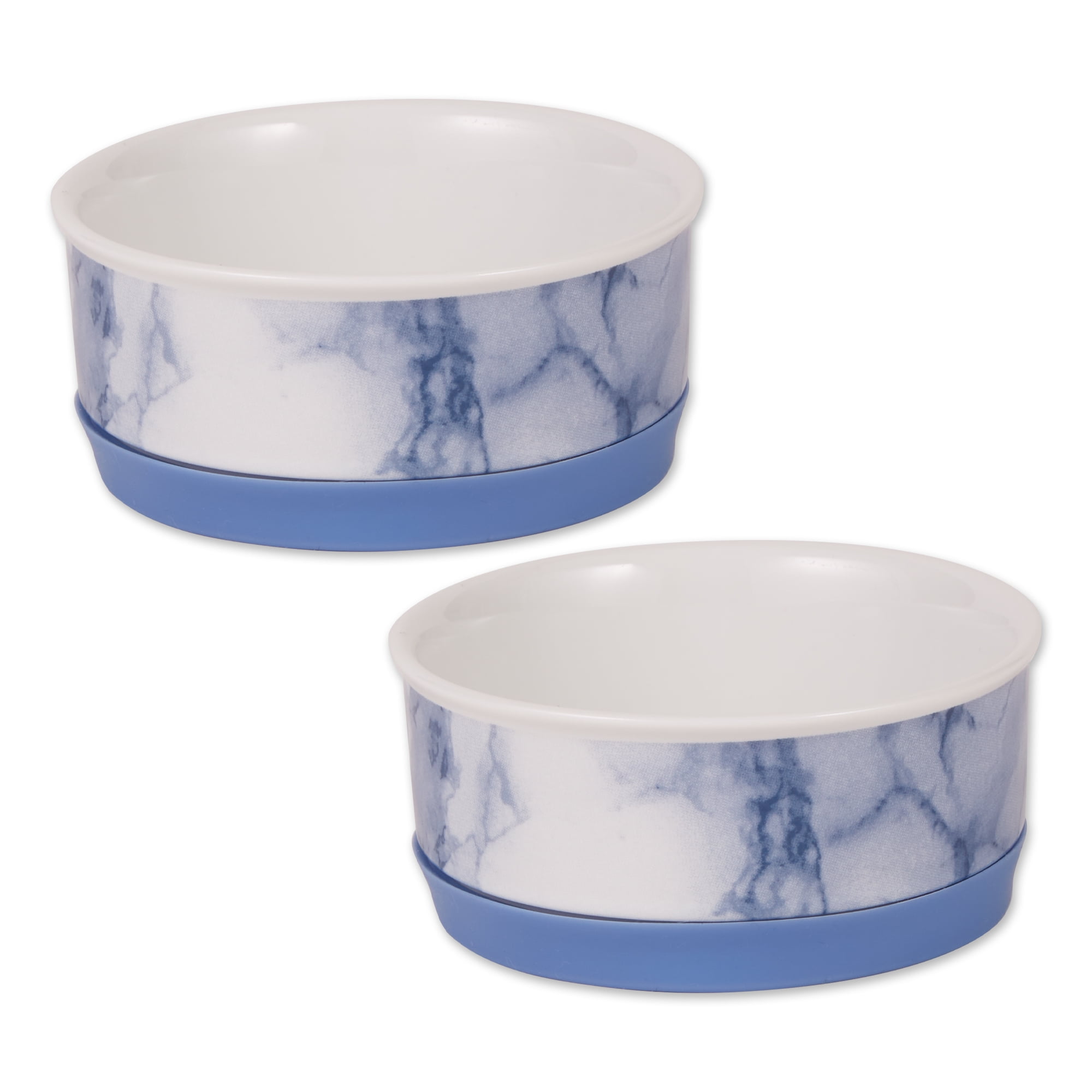 Picture of Design Imports CAMZ14459 4.25 x 2 in. Pet Bowl, Blue Marble - Small - Set of 2