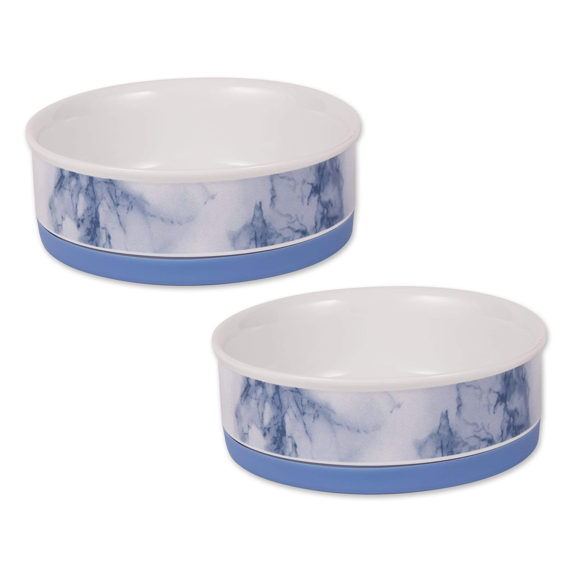 Picture of Design Imports CAMZ14460 6 x 2 in. Pet Bowl, Blue Marble - Medium - Set of 2