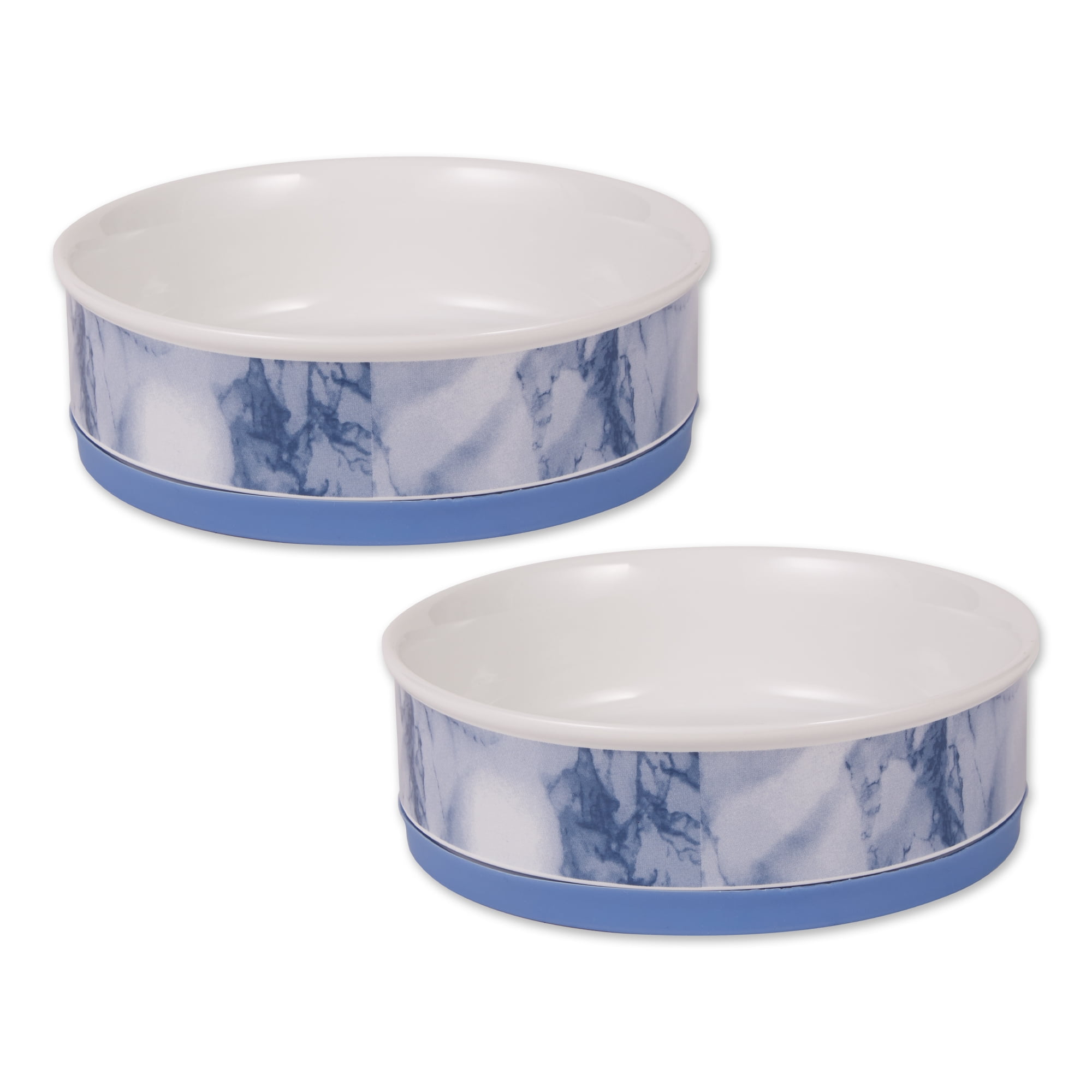 Picture of Design Imports CAMZ14461 7.5 x 2.4 in. Pet Bowl, Blue Marble - Large - Set of 2