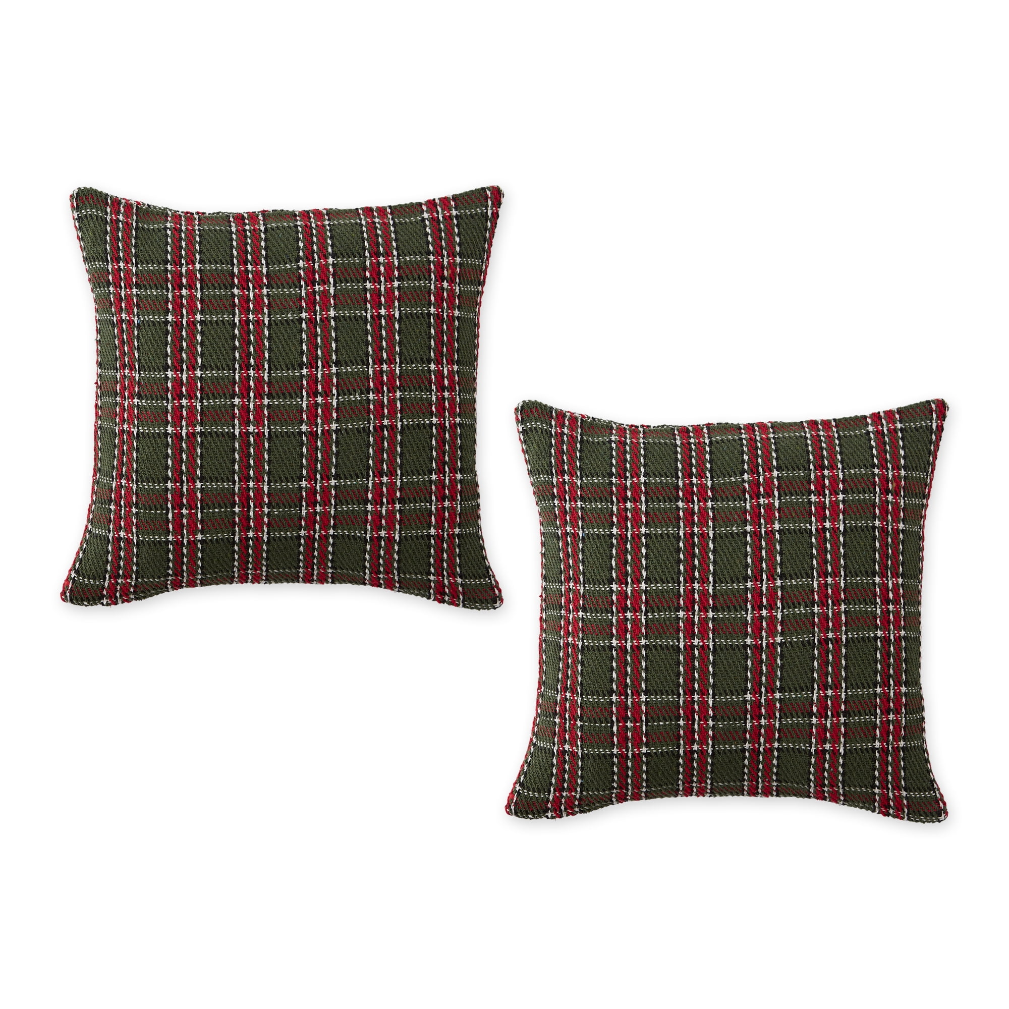 18 x 18 in. O Christmas Tree Plaid Recycled Cotton Pillow Cover - Set of 2 -  Made4Mansions, MA2941343