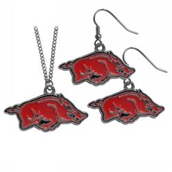 Picture of Siskiyou CDE12CN Arkansas Razorbacks Dangle Earrings & Chain Necklace Set