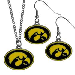 Picture of Siskiyou CDE52CN Iowa Hawkeyes Dangle Earrings & Chain Necklace Set