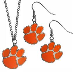 Picture of Siskiyou CDE69CN Clemson Tigers Dangle Earrings & Chain Necklace Set