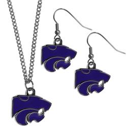 Picture of Siskiyou CDEN15CN Kansas St. Wildcats Dangle Earrings & Chain Necklace Set