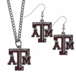 Picture of Siskiyou CDEN26CN Texas A & M Aggies Dangle Earrings & Chain Necklace Set
