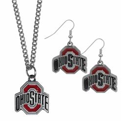 Picture of Siskiyou CDEN38CN Ohio St. Buckeyes Dangle Earrings & Chain Necklace Set