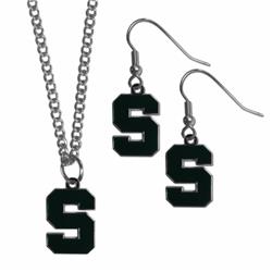 Picture of Siskiyou CDEN41CN Michigan St. Spartans Dangle Earrings & Chain Necklace Set