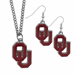Picture of Siskiyou CDEN48CN Oklahoma Sooners Dangle Earrings & Chain Necklace Set